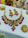 Bridal micropolish gold look red color set