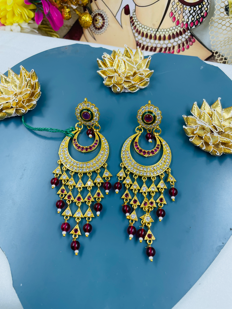 [227] Diamond chandbali 