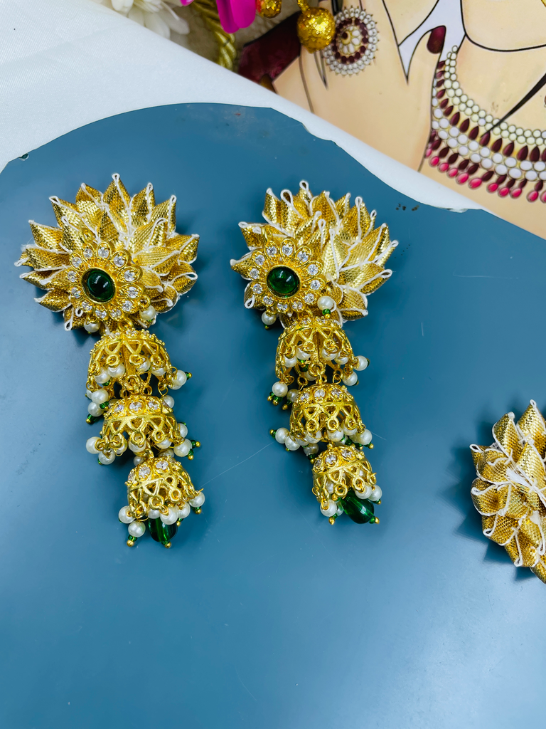 Green Jhumkas