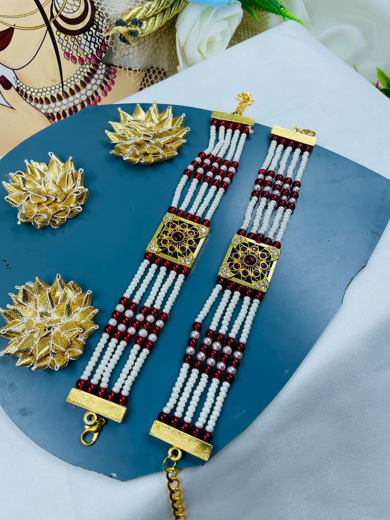 Square Circle Red Color Bracelet