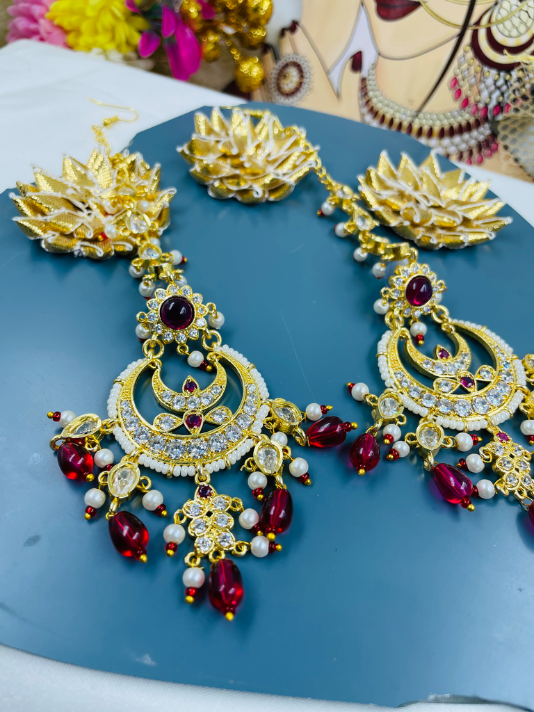 Red chanbali with earchain 