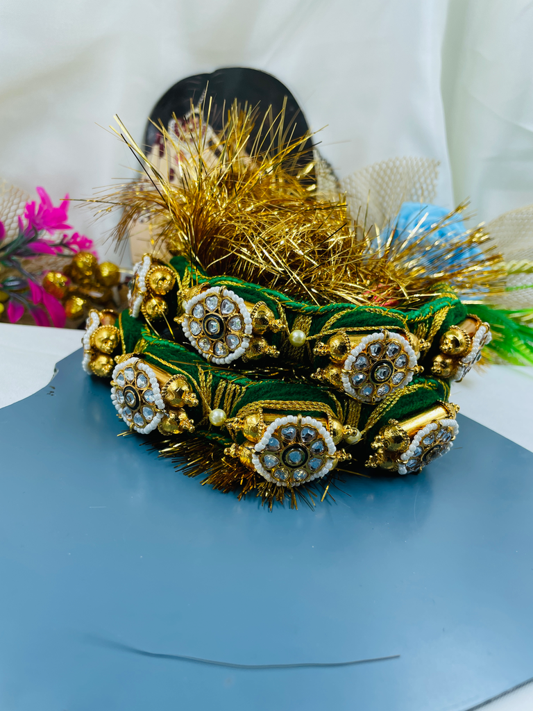 Green Kundan Madaliya Fancy Baju