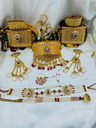 Rajshahi Beautiful Micropolish Handsitiing Work Red Color Combo Set 