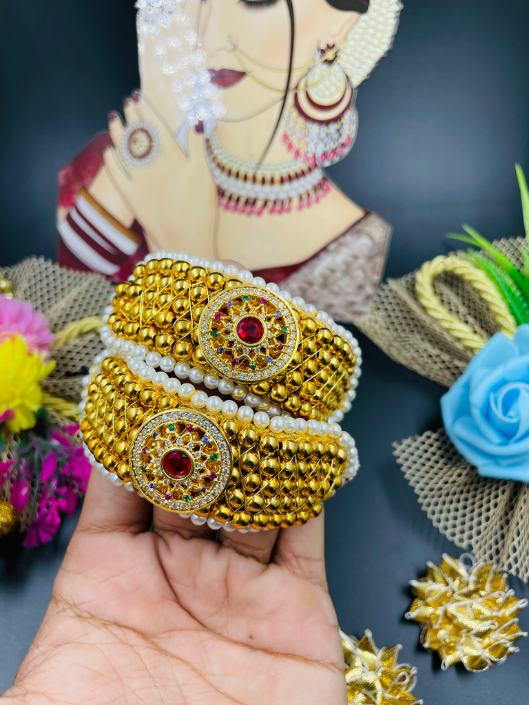 [295] Red Stone Star Design poonch