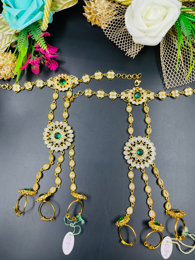 American Diamond Stone Green Color Hathfool