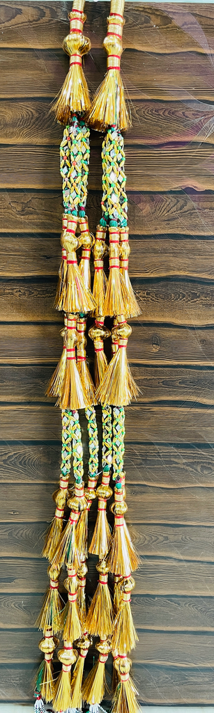 [362] Glass Work With Ball Design Traditional Baju Loom Green Color 