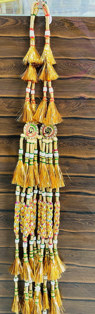 [363] Peacock Design Pendal With Glass Work Pink Colour Baju Loom