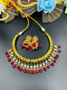Empress Crimson Hansli Original Paanchi Kundan Hasli Set With Earings