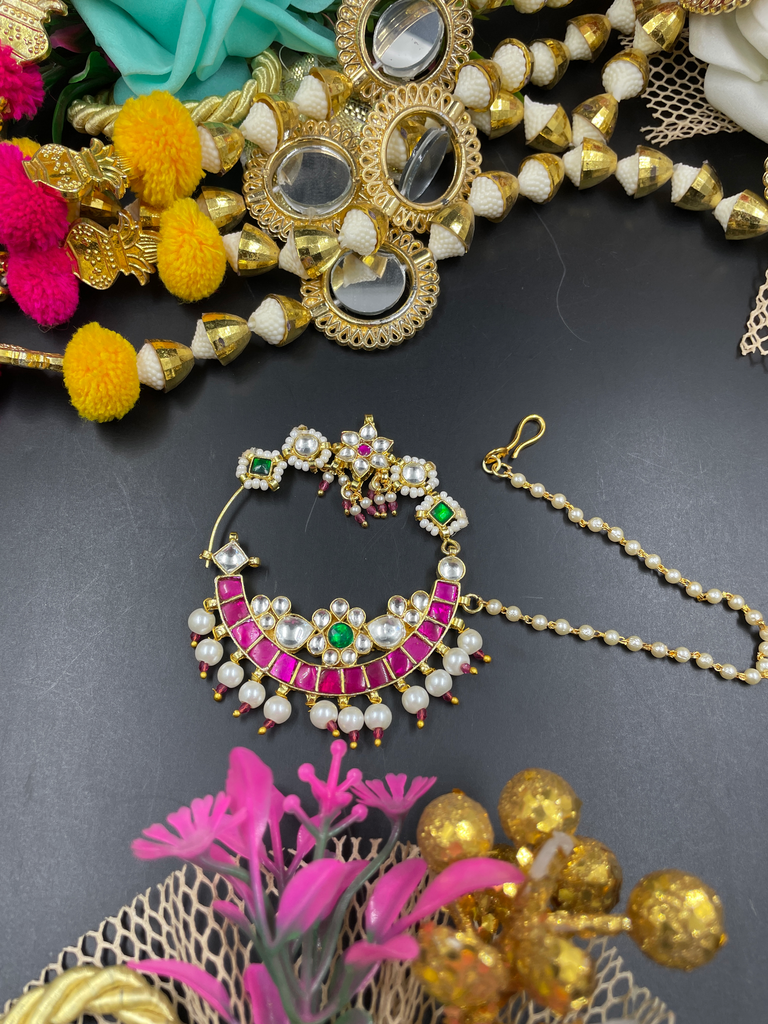 Bridal Nath Original Panchi Kundan Jewellery Color