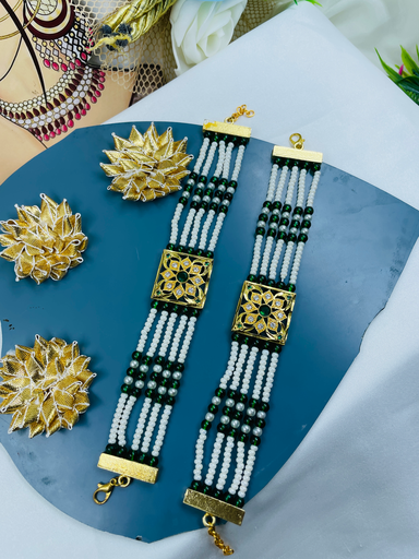 [238] Square Tilakn Green color bracelet