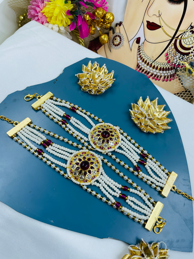 [240] Moti Line Red Color Bracelet