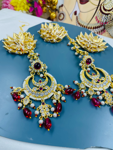 [246] Red chanbali with earchain 